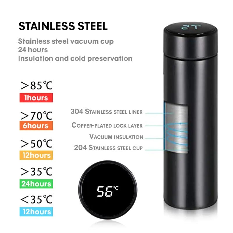 500ml Smart Thermos , thermos intelligent Bottle with Temperature Display - Vitalys - 